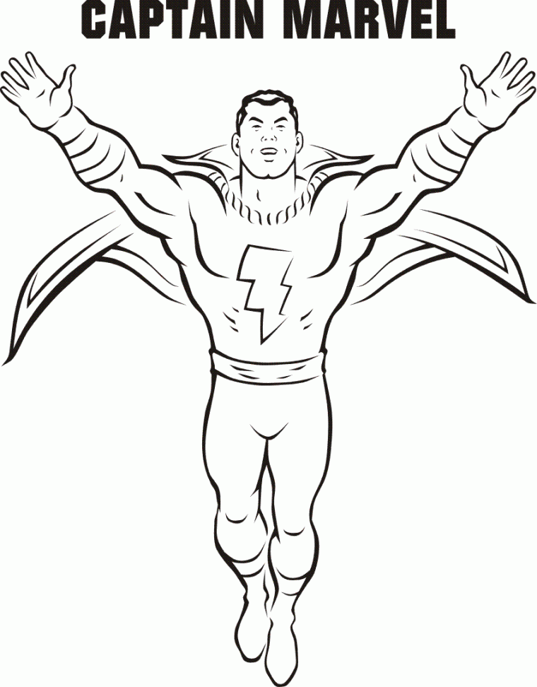 captain marvel coloring page