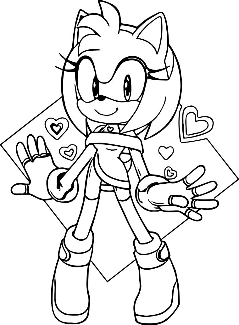 sonic and amy coloring page