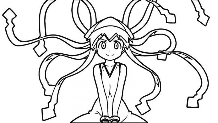 squid game doll coloring page