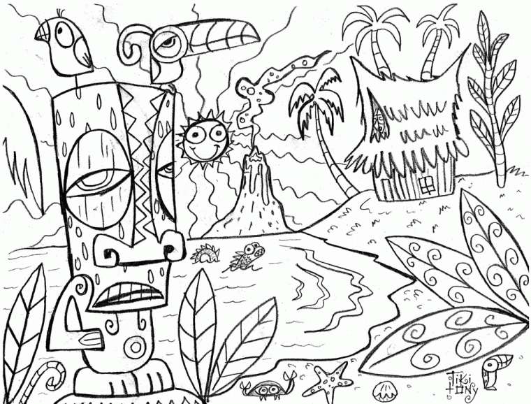 hawaii coloring page