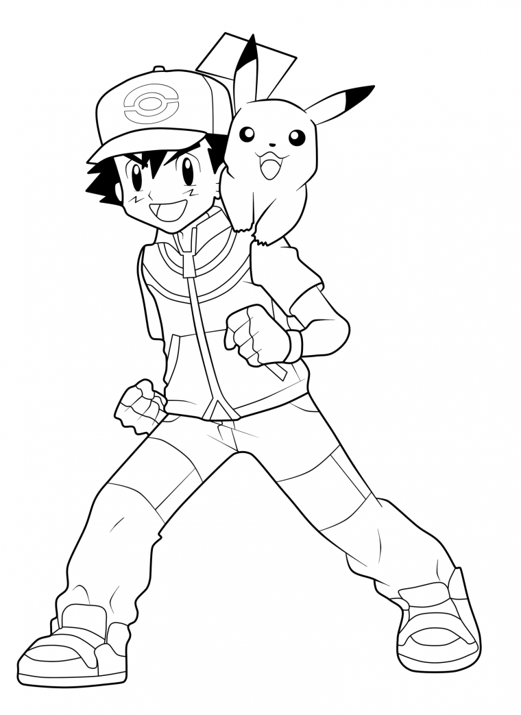 ash and pikachu coloring pages