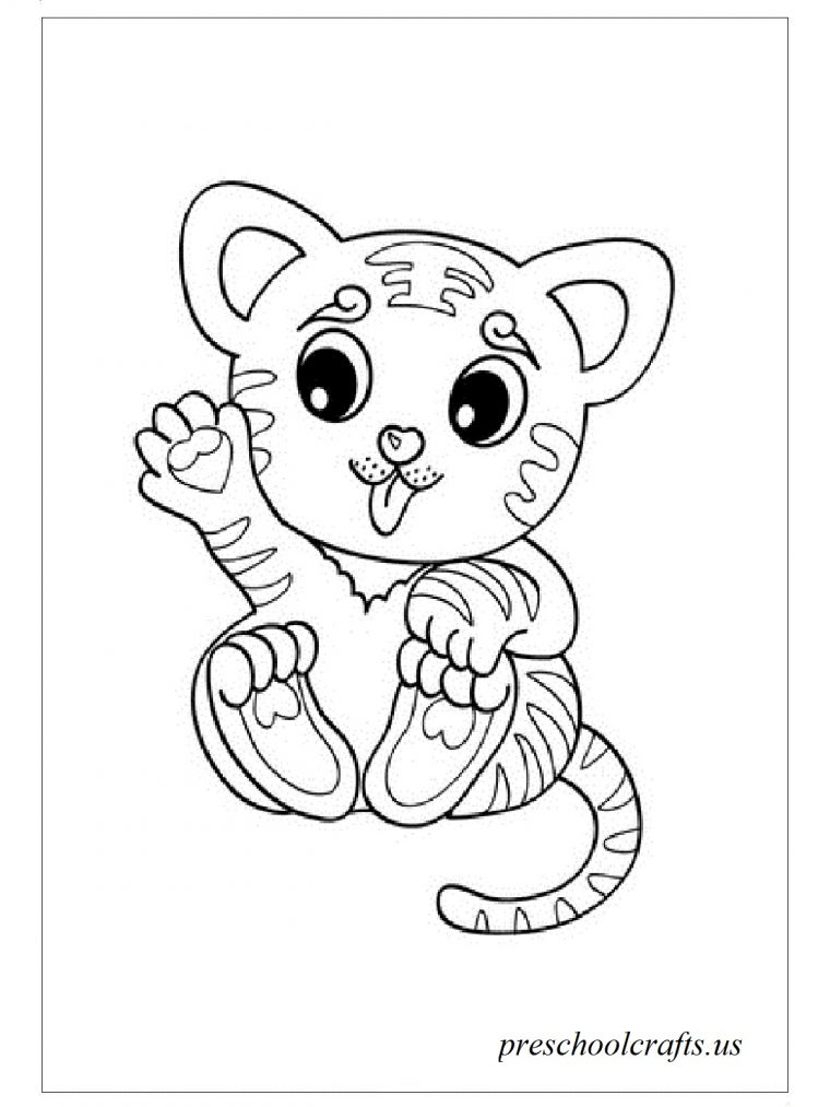 baby tiger coloring page