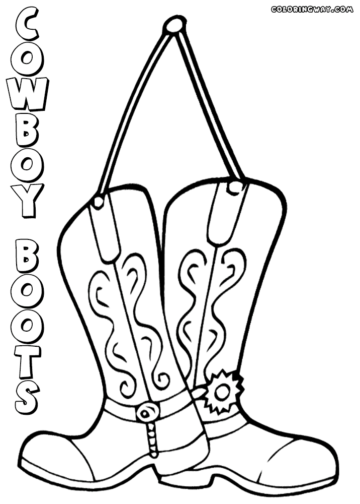 cowboy boots coloring page