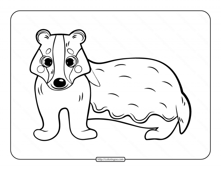 badger coloring page