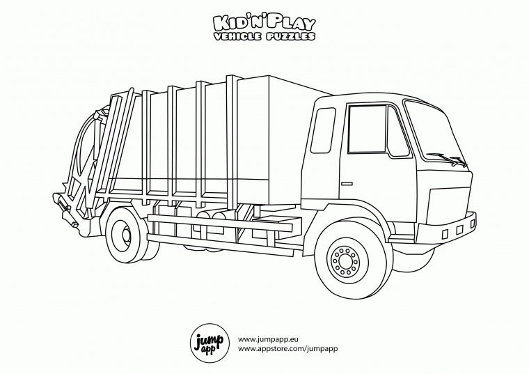 mail truck coloring page