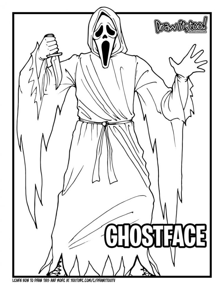 ghostface scream coloring pages