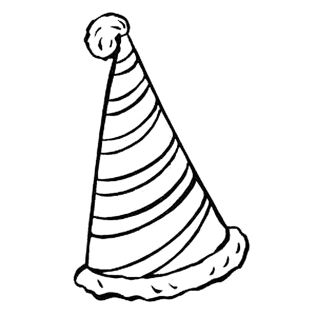 party hat coloring page