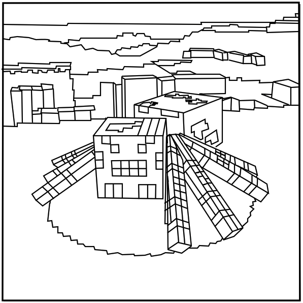 minecraft spider coloring pages