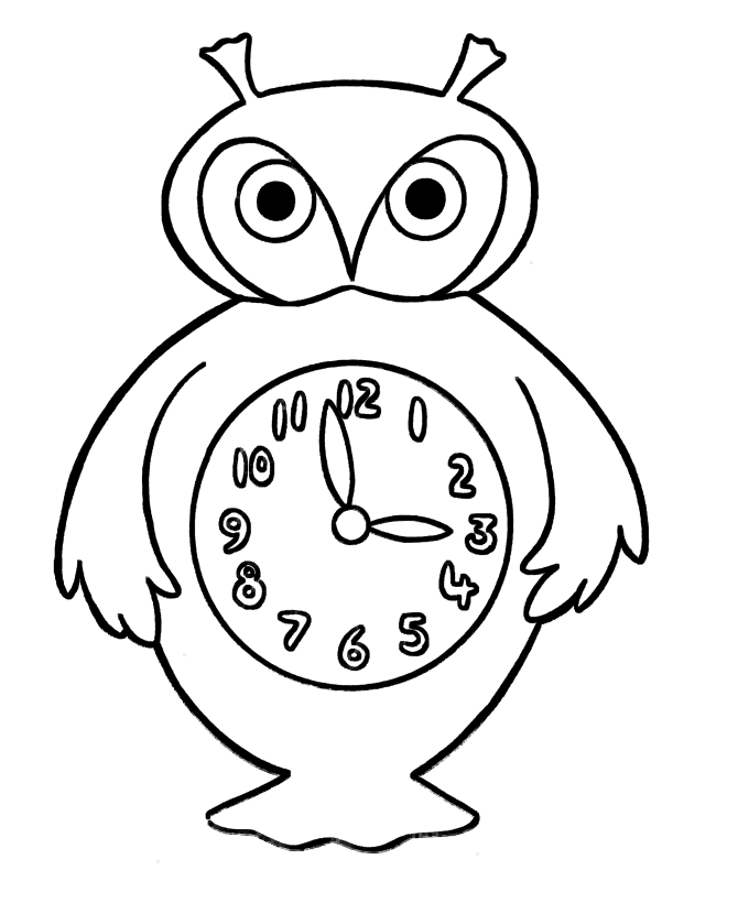 clock coloring pages