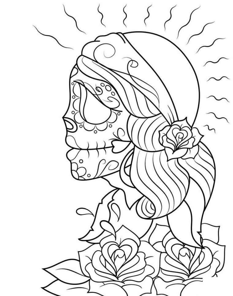 cute day of the dead coloring pages