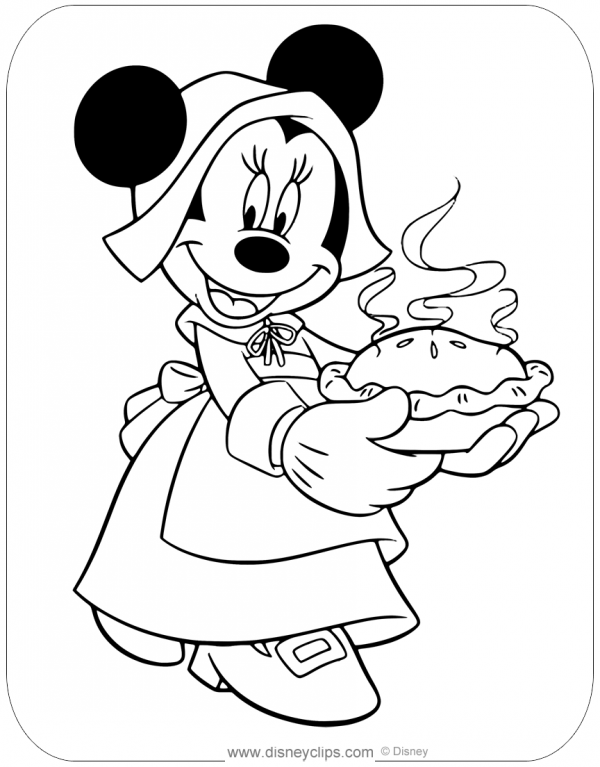 mickey mouse thanksgiving coloring page