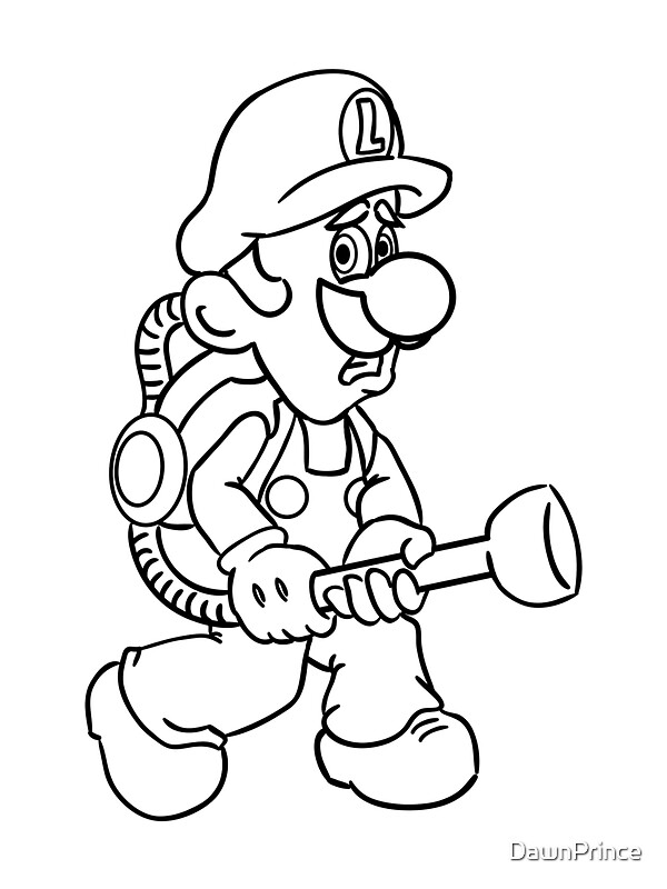 luigi mansion coloring page