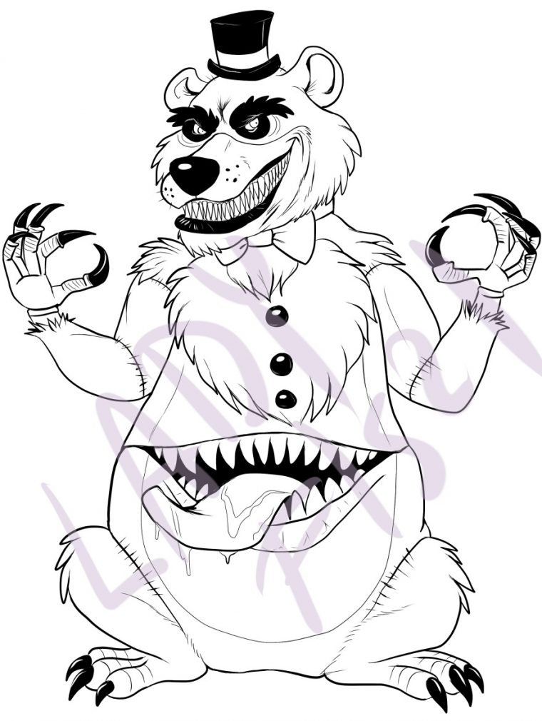 nightmare foxy coloring pages