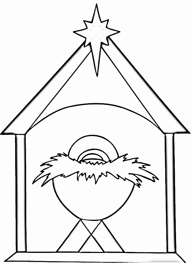 jesus in a manger coloring page