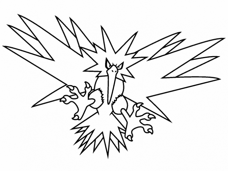 zapdos coloring page