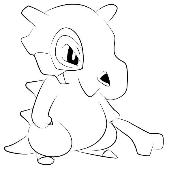 cubone coloring page