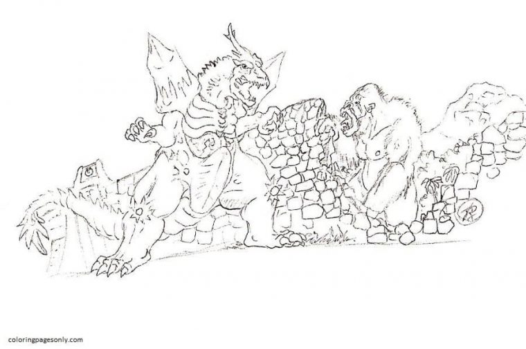 godzilla vs kong coloring pages 2021