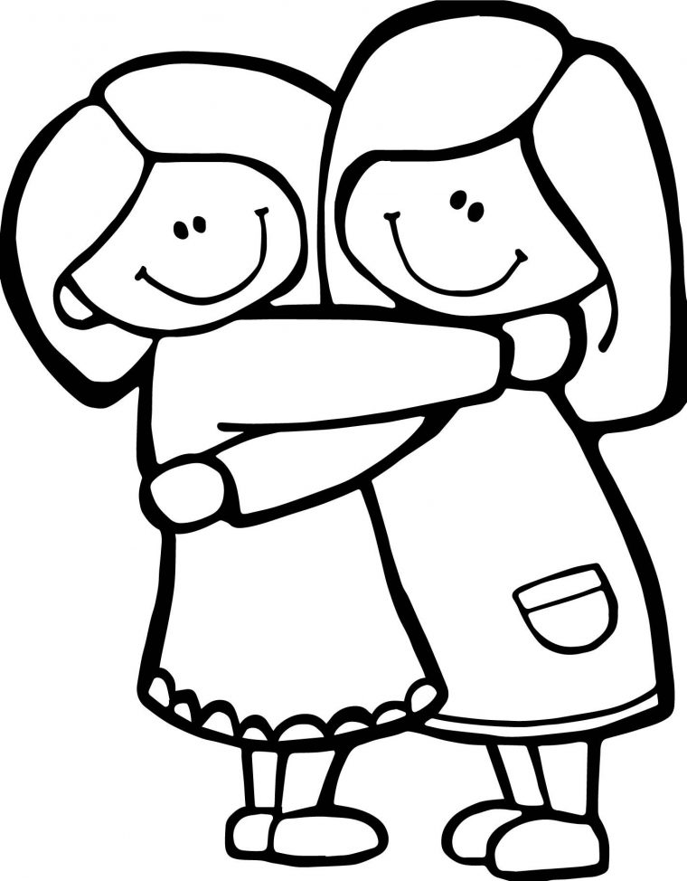 hugging coloring pages