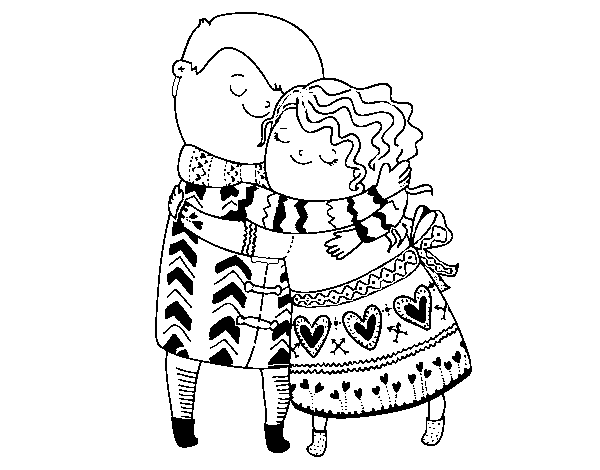 hug coloring page