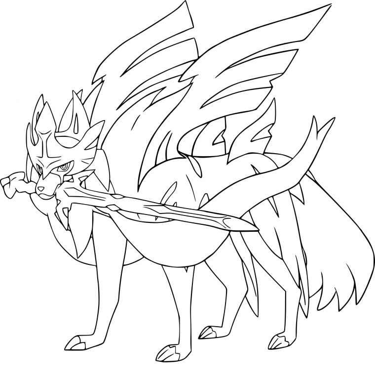 zacian coloring page