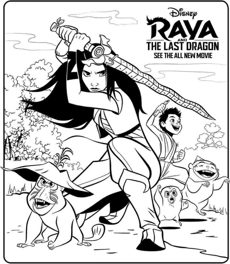 raya and the last dragon coloring page