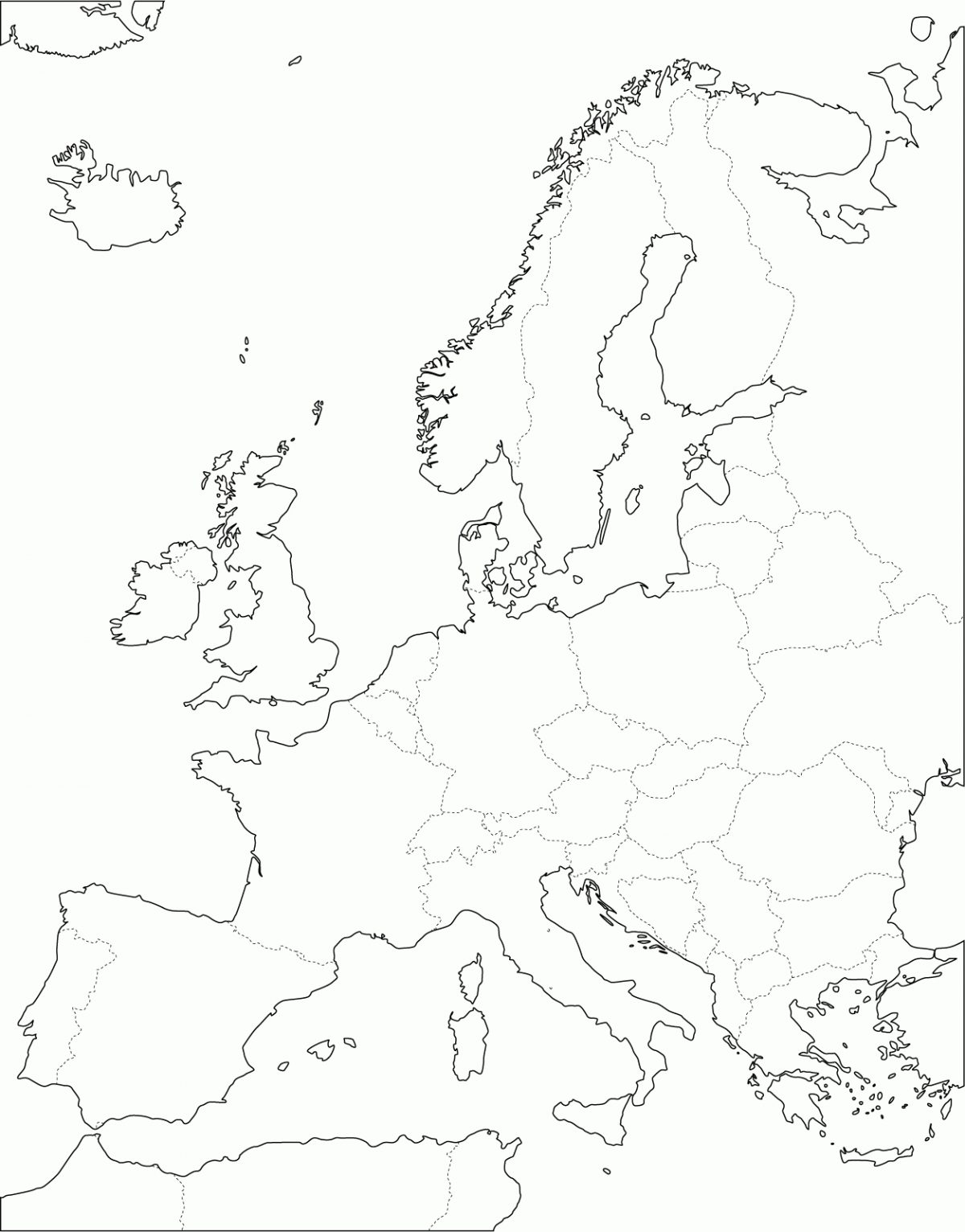 Европа раскраска