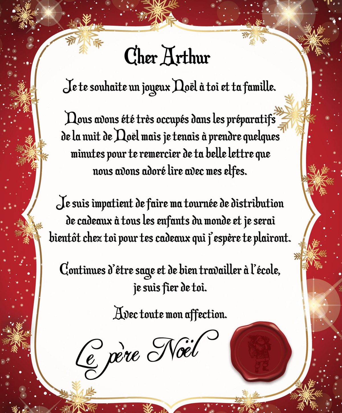 Lettre Au Père Noël - Cadeau Noel Enfants - Cadeau Noël tout Reponse Lettre Du Pere Noel A 