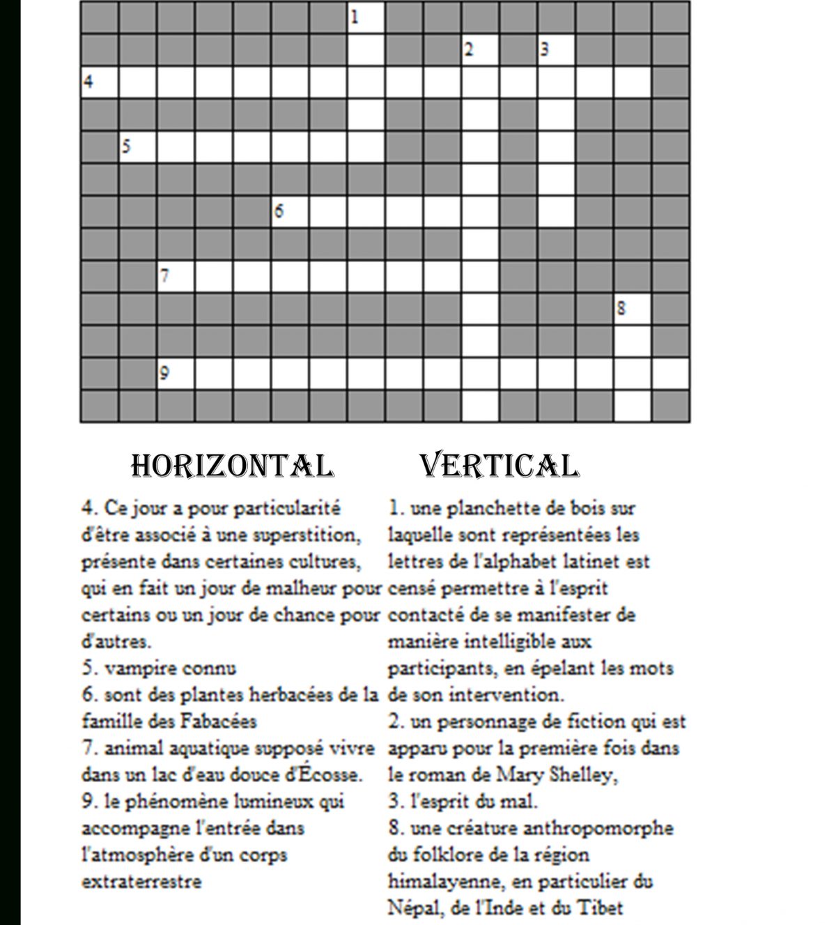 mot croisé petit