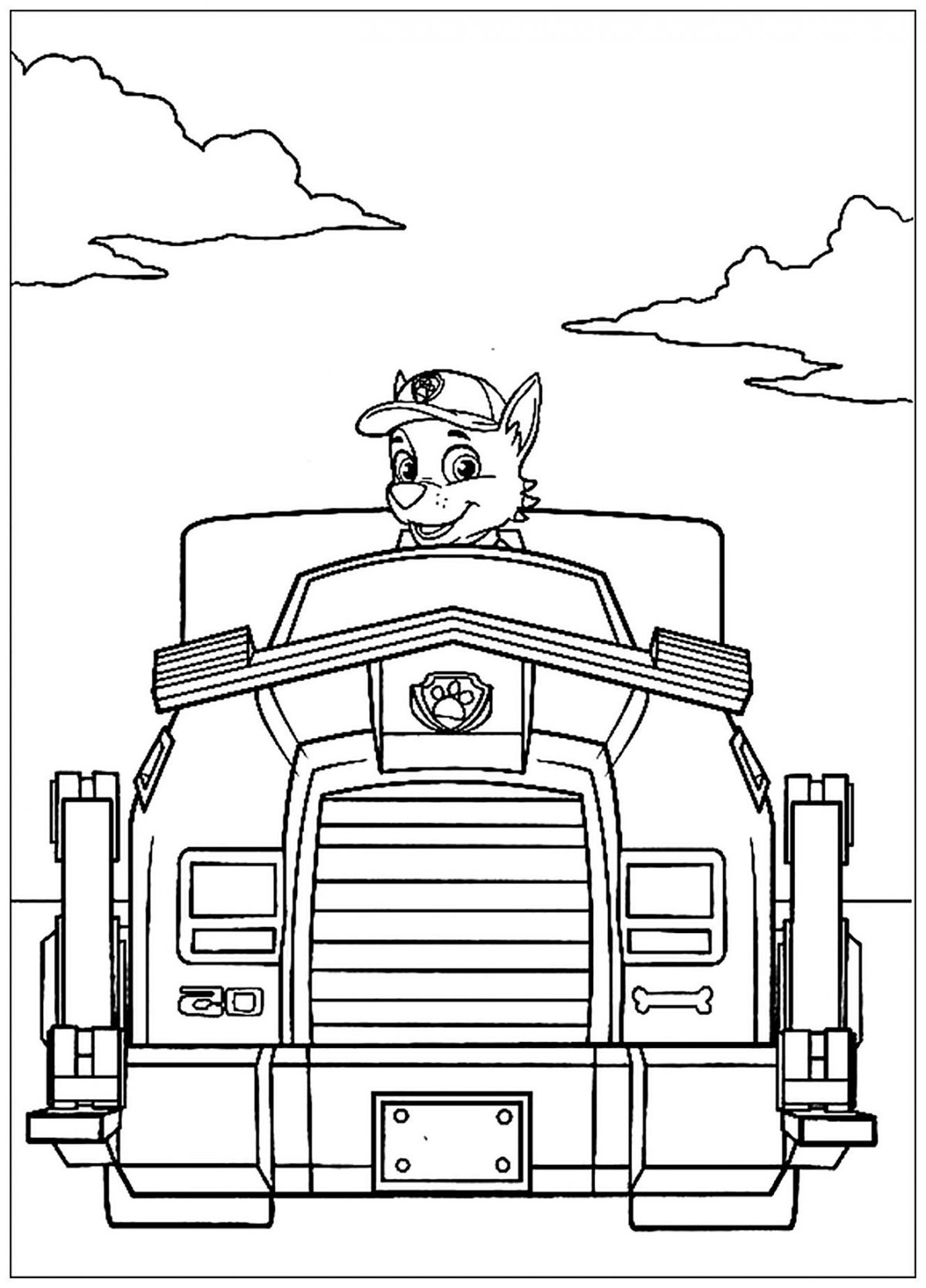 Pat Patrouille Coloriage De Chase Et Sa Voiture  Paw Patrol Coloring