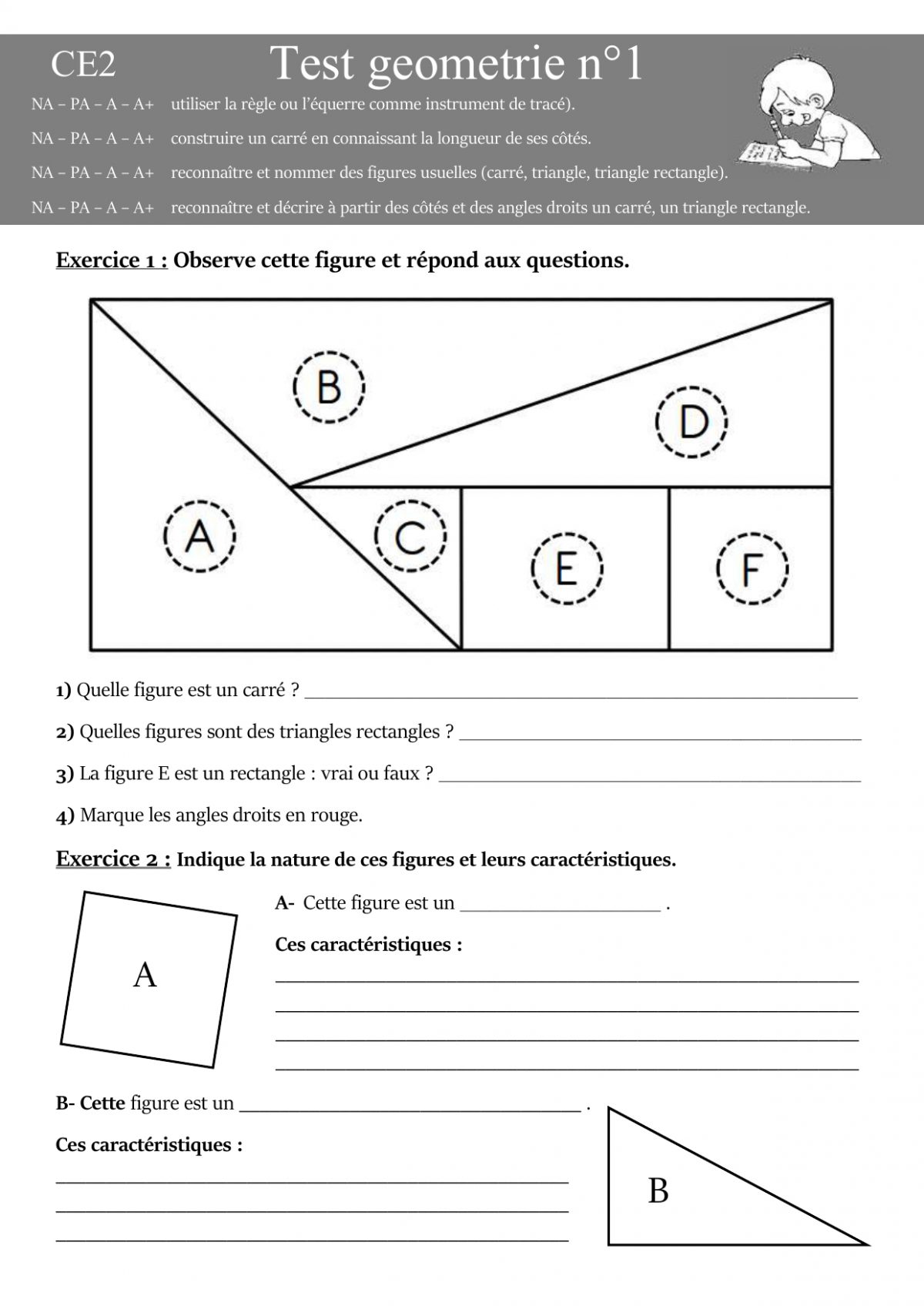 Version Modifiable à Figures Géométriques Ce1 - GreatestColoringBook.com