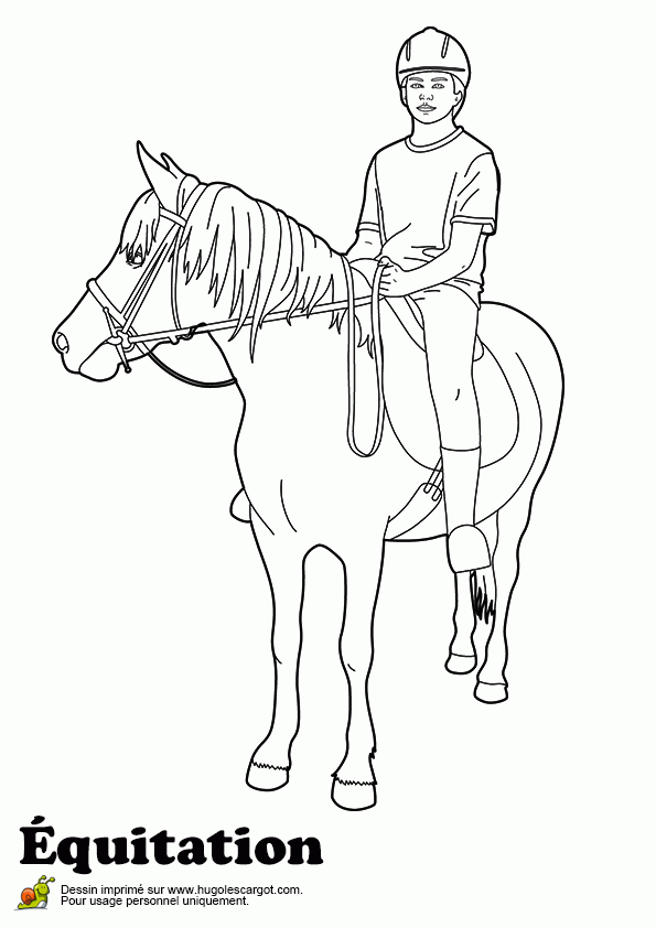 Coloriage Cheval A L Arret Sur Hugolescargot dedans Dessin De Cheval À