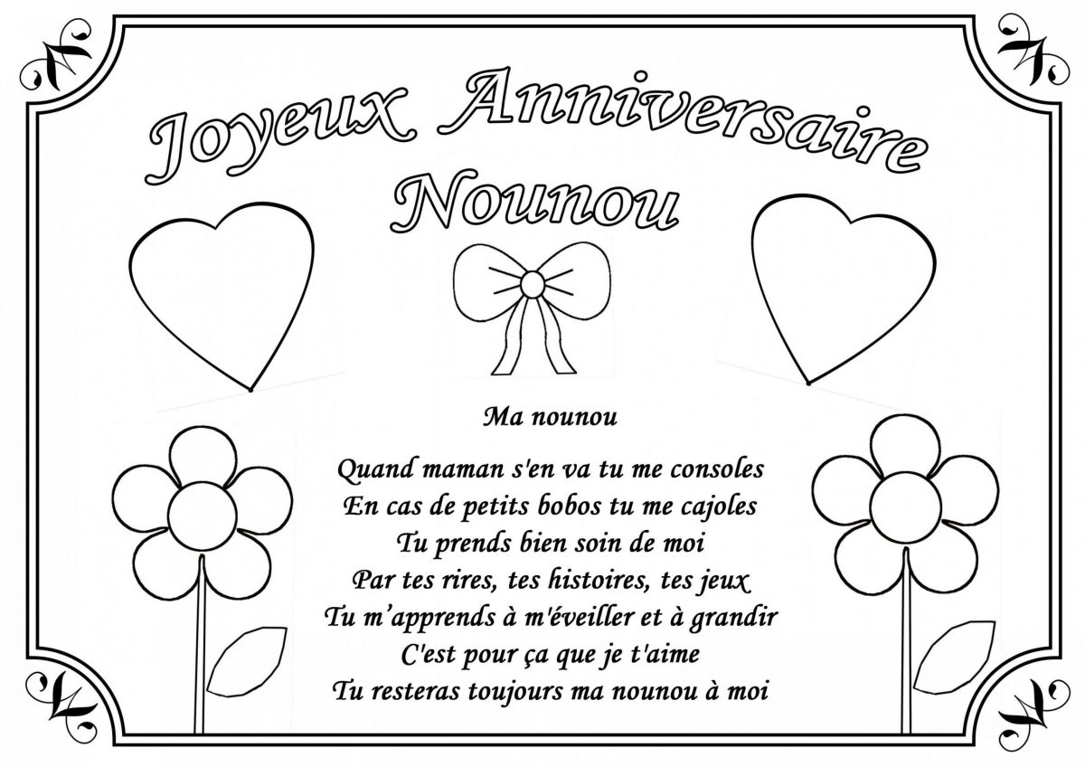 Coloriage Anniversaire Mamie Le Pilier Coloriage Anniversaire Mamie