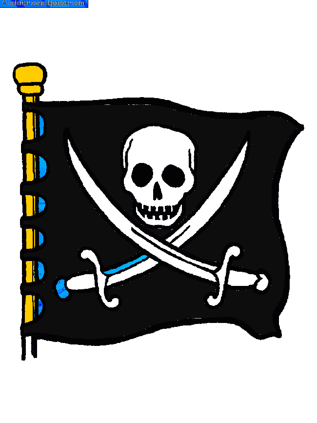 Coloriage Carte Au Trésor – Sans Dépasser pour Drapeau Pirate Coloriage