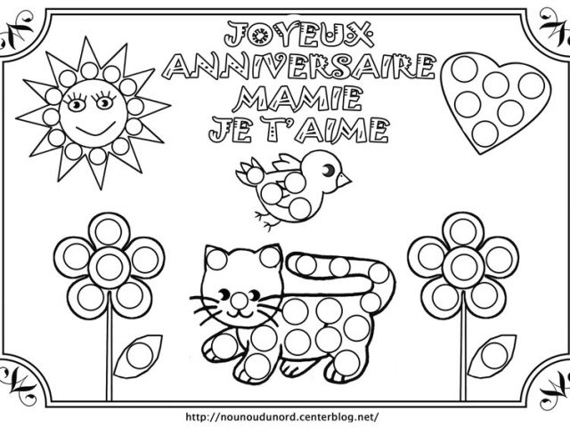 Coloriage Pour Garçon De 7 Ans Anniversaire Mamie avec Coloriage