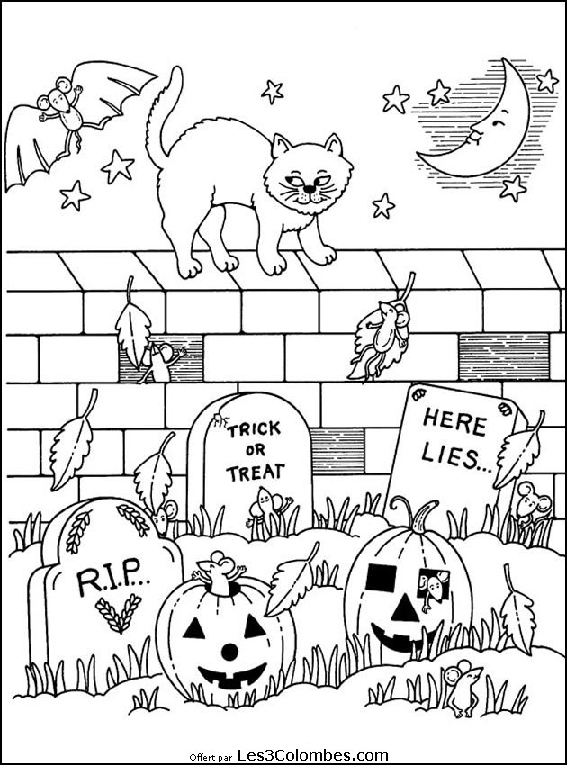 Coloriages Halloween 020  Coloriage En Ligne Gratuit Pour avec