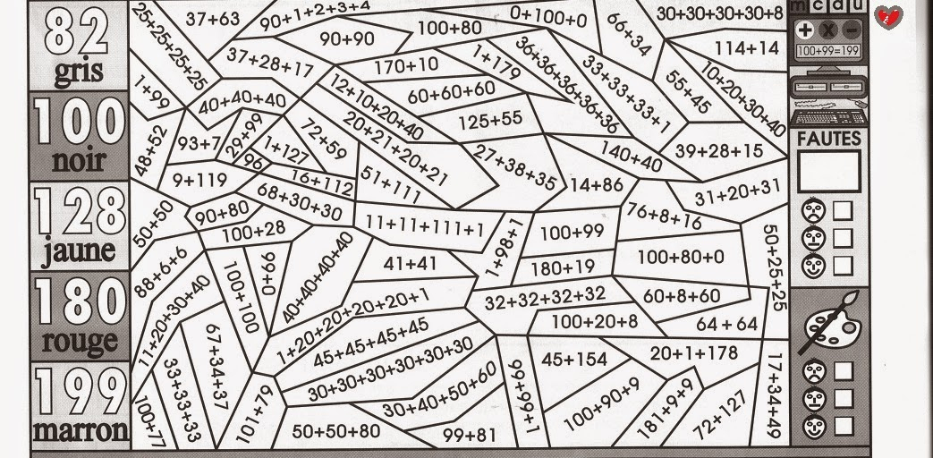 Publié Le 16/12/2015 serapportantà Coloriage Magique Addition Ce2