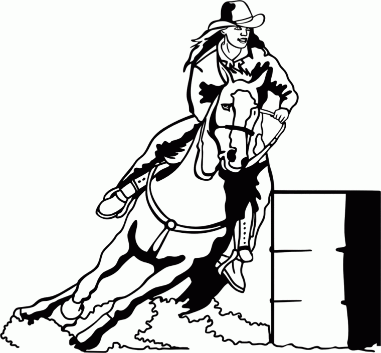 barrel racing horse coloring pages