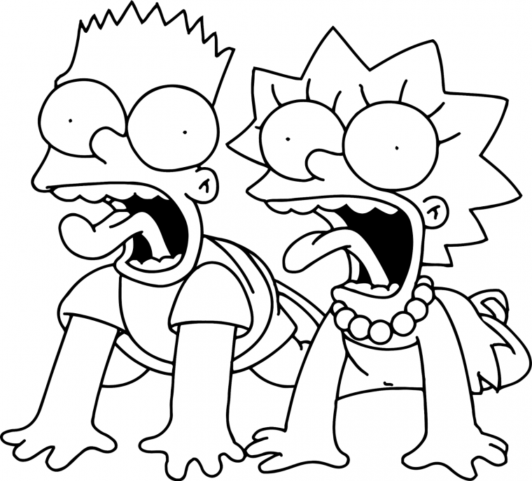 coloring page simpsons