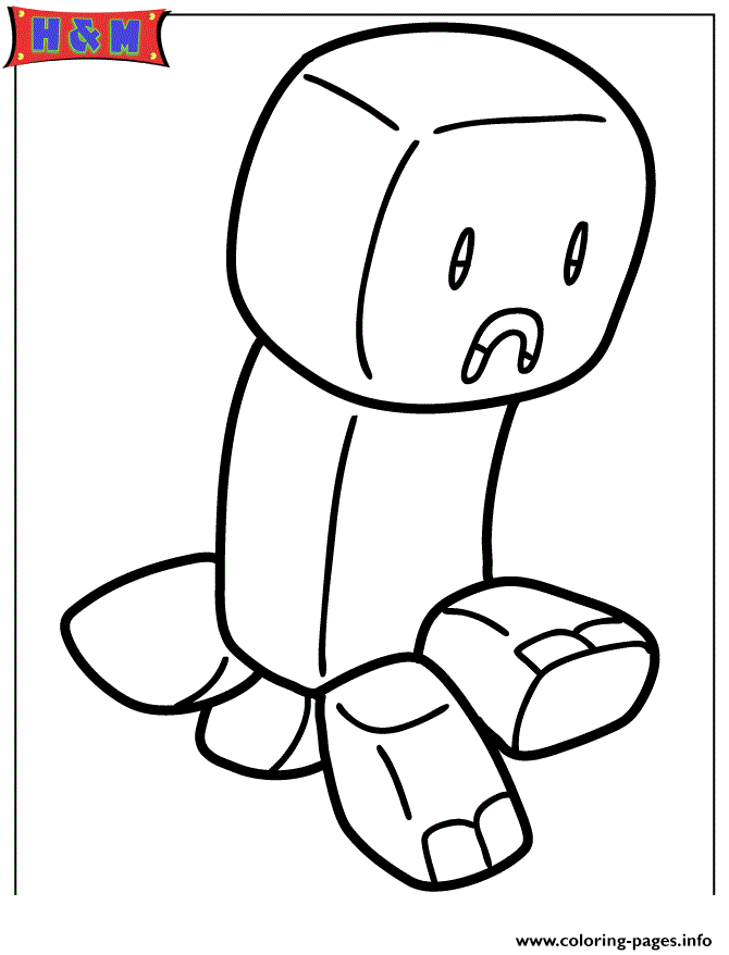 creeper minecraft coloring page