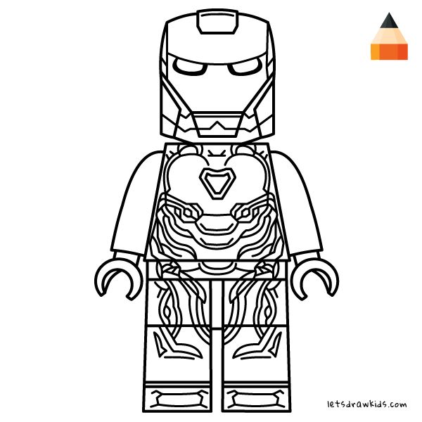 lego iron man coloring page