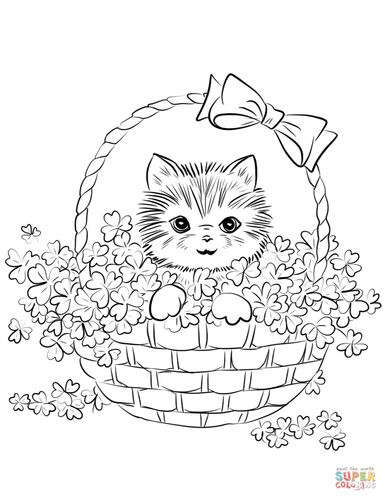 cute realistic kitten coloring pages