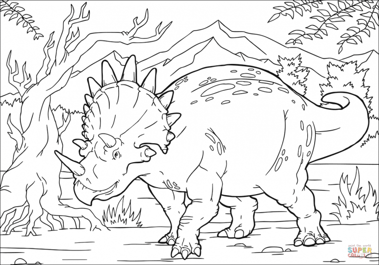 dinosaur coloring pages triceratops