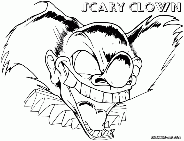 scary clown coloring page