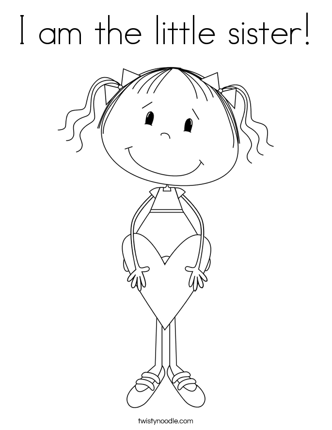 big sister coloring page