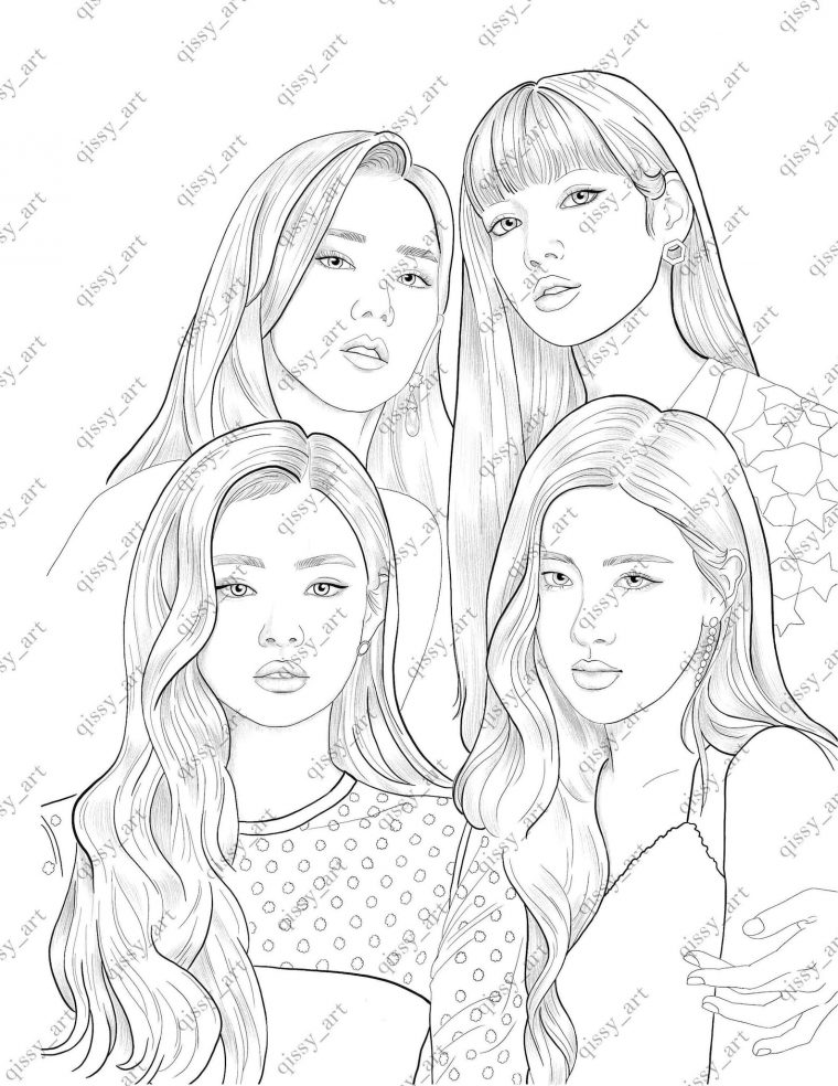 black pink coloring pages