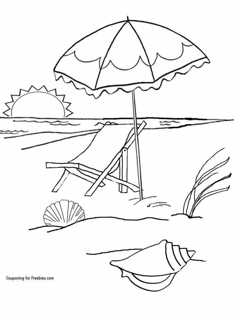 beach umbrella coloring page