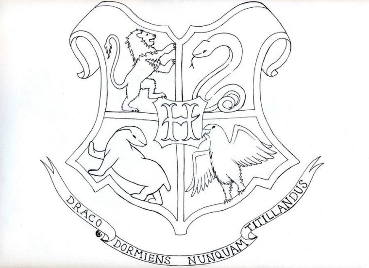 hogwarts crest coloring page