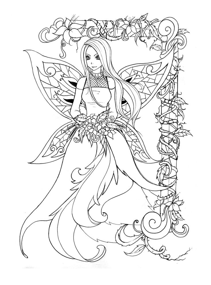 anime fairy coloring pages