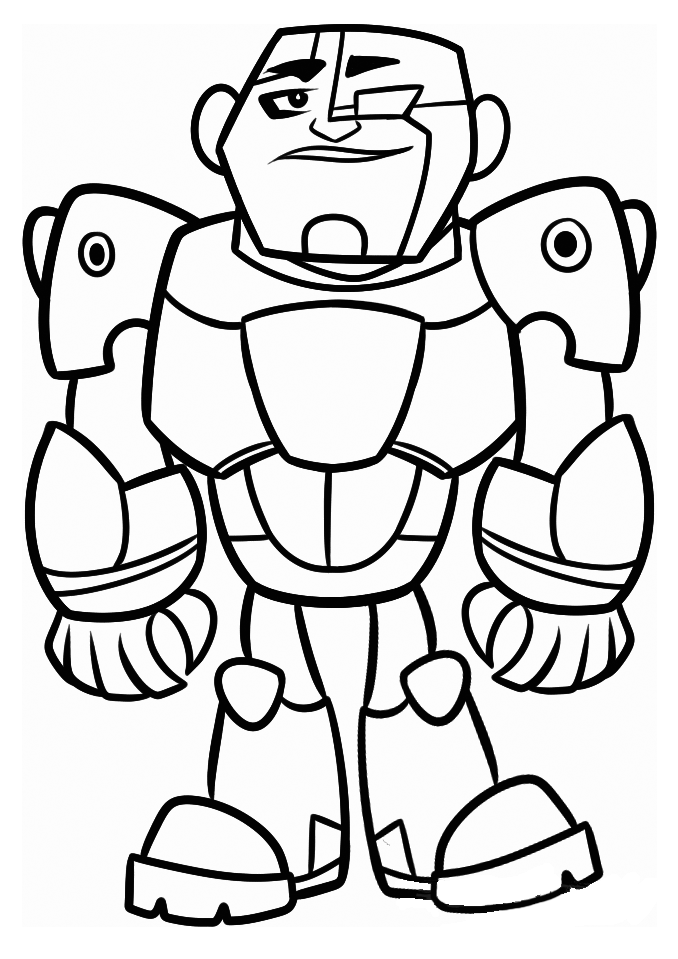 cyborg coloring page