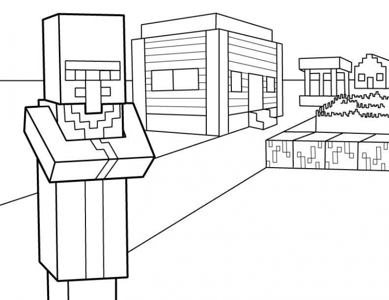 minecraft villager coloring pages